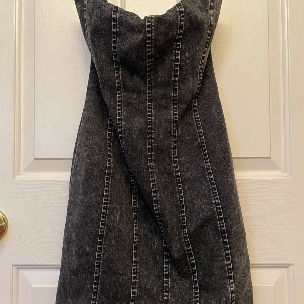 Fashion Nova Doll In Denim Mini Dress - Black Wash - Picture 7 of 7